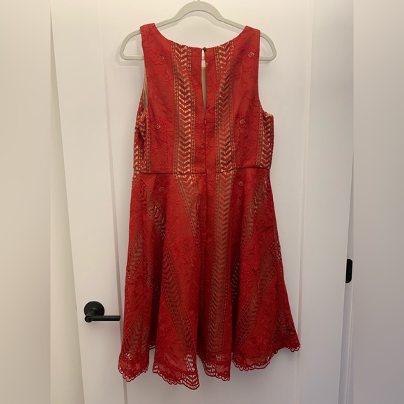 NEW ANTHROPOLOGIE Georgia Lace Dress Red - Picture 5 of 8